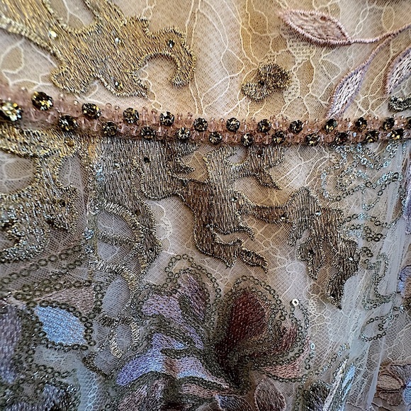 Mac Duggal 11174 FLORAL EMBROIDERED LACE TRUMPET GOWN Blush/pink size 14 - Picture 10 of 10